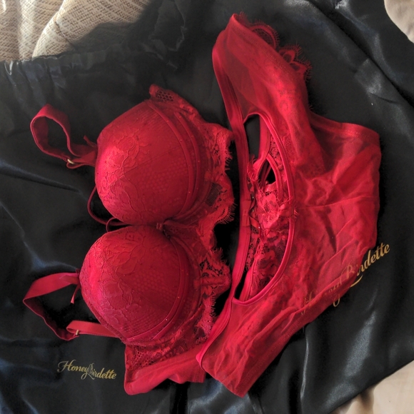 Honey Birdette red madame set - Picture 2 of 2